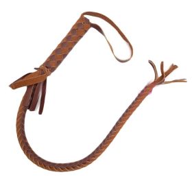 Brown Horse Whip Folkways Faux Leather Riding Crop Crafts Ornaments, 65cm