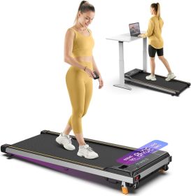 Walking Pad Under Desk Treadmill for Home Office, Portable Mini Jogging Walking Pad with Incline, 265LBS Capacity, LED Display