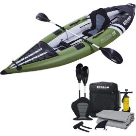 Steelhead Inflatable Fishing Kayak - Angler Blow Up Kayak, Includes Paddle, Seat, Hard Mounting Points, Bungee Stora