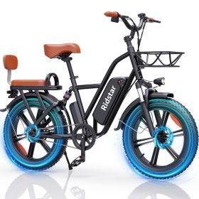 Ridstar FM-001 Electric Bicycle 1000W 48V 15AH Road City Ebike for Adult 20Inch Fat Tire Beach Mountain With Backseat Cycling