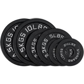 Cast 2-Inch Weight Plates Set for Strength Training, Weightlifting and in Home & Gym, Barbell Free Weight Plate