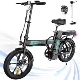 Electric Bike for Adults, E Bike with 36V/12Ah Removable Battery 16"Ã—3.0 Fat Tire Folding Electric Bicycle