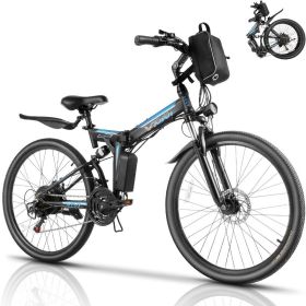 M026TGB Electric Bike 26" Electric Bike for Adults, Folding Electric Mountain Bike with 500W Motor, 48V Removable Lithium-Ion