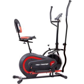 PATENTED 3 in 1 Exercise Machine, Elliptical with Seat Back Cushion, Upright Cycling, and Reclined Bike Modes