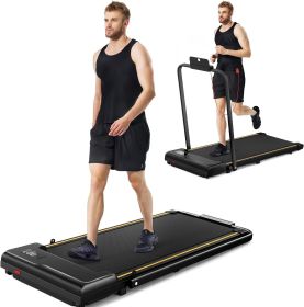 Mini Walking Pad with Wider Running Belt, 2 in 1 Foldable Treadmills for Home Office, Small Under Desk Treadmill for Walkin