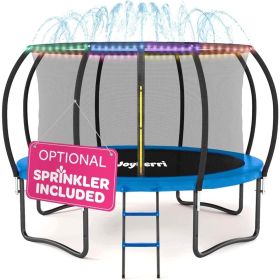 Trampoline for Kids and Adults - 12f Trampoline with Net - with Bonus Sprinkler and LED Lights