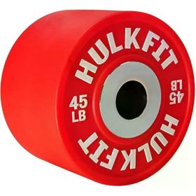 HulkFit 2" Dumbbell Shock Absorbing Rubber Bumper Weight Plates Set for Loadable Dumbbell Handlebar - Multi Color