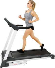 Sunny Health & Fitness Premium Treadmill with Auto Incline, Dedicated Speed Buttons, Double Deck Technology, Digital Performance