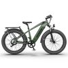 AOSTIRMOTOR New Pattern King 26" 1000W Electric Bike 26in Fat Tire 52V15AH Removable Lithium Battery for Adults