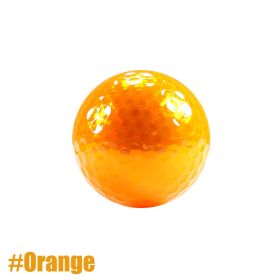 1Pcs Dia 42.7mm Metallic Plated Colored Golf Balls Fancy Match Opening Goal Best Gift Durable Construction For Sporting Events (Color: Orange)