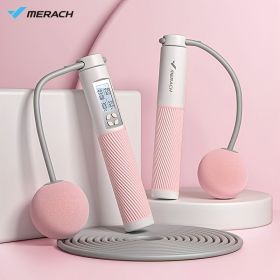 MERACH Wireless Jump Rope; Adjustable Skipping Rope With Counter For Adults Kids; For Fitness; Boxing; Exercise (Color: Pink/Big Ball Dual Purpose/4 Function Buttons/With Bearing)