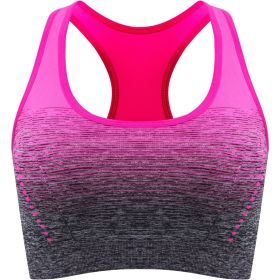 1pc/2pcs/3pcsMedium Support Two Tone Racer Back Sports Bra, Fitness Workout Running Yoga Bra (Color: Rose Red)