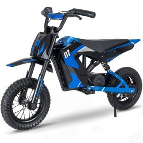 EVERCROSS EV12M Electric Dirt Bike,300W Electric Motorcycle,15.5MPH & 9.3 Miles Long-Range,3-Speed Modes Motorcycle (Color: Blue)