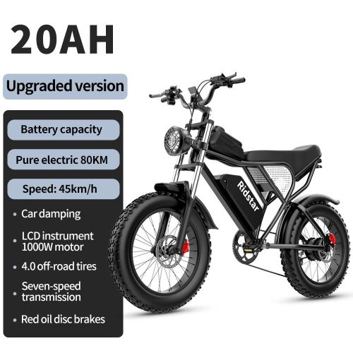 Ridstar Q20 Electric Bike 2000W 48V 40AH Waterproof Powerful Dual motor 20*4.0 Fat Tire For Mountain Electric Bicycle For Adult Ridstar Q20 Electric Bike 2000W 48V 40AH Waterproof Powerful Dual motor 20*4.0 Fat Tire For Mountain Electric Bicycle For Adult