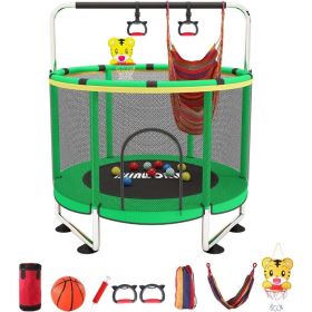 Trampoline for Kids, Adjustable Baby Toddler Trampoline with Basketball Hoop, 440lbs Indoor Outdoor Toddler Trampoline (Default: Default)