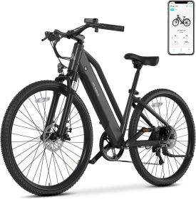 Electric Bike for Adults,Electric Bicycle 23MPH,26" Tire,Peak 500W Motor,Range 40 Miles,7-Speed,Commuter Electric Bike (Color: C622 Black)