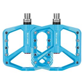 1 Pair Practical Widened Tread Lightweight Anti Corrosion MTB Bike Bicycle Bearing Pedals Bicycle Parts Accessories (Color: Blue)