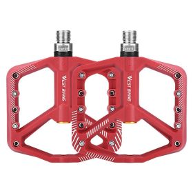 1 Pair Practical Widened Tread Lightweight Anti Corrosion MTB Bike Bicycle Bearing Pedals Bicycle Parts Accessories (Color: Red)