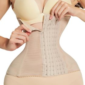 Waist trainer shaper corset slimming Belt underwear body shaper shapewear faja slimming belt tummy Sheath (Color: Beige)