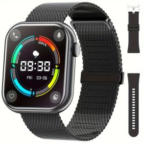 Ultimate Fitness Watch for Men and Women Waterproof Sleep Tracker Pedometer (Color: Black Steel Belt)