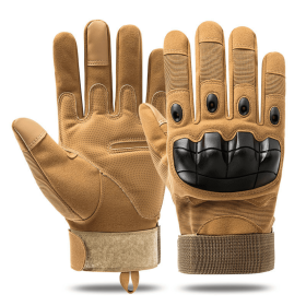 Unisex Airsoft Sports Gloves with Touchscreen Fingertip Capability (Color: Tan)